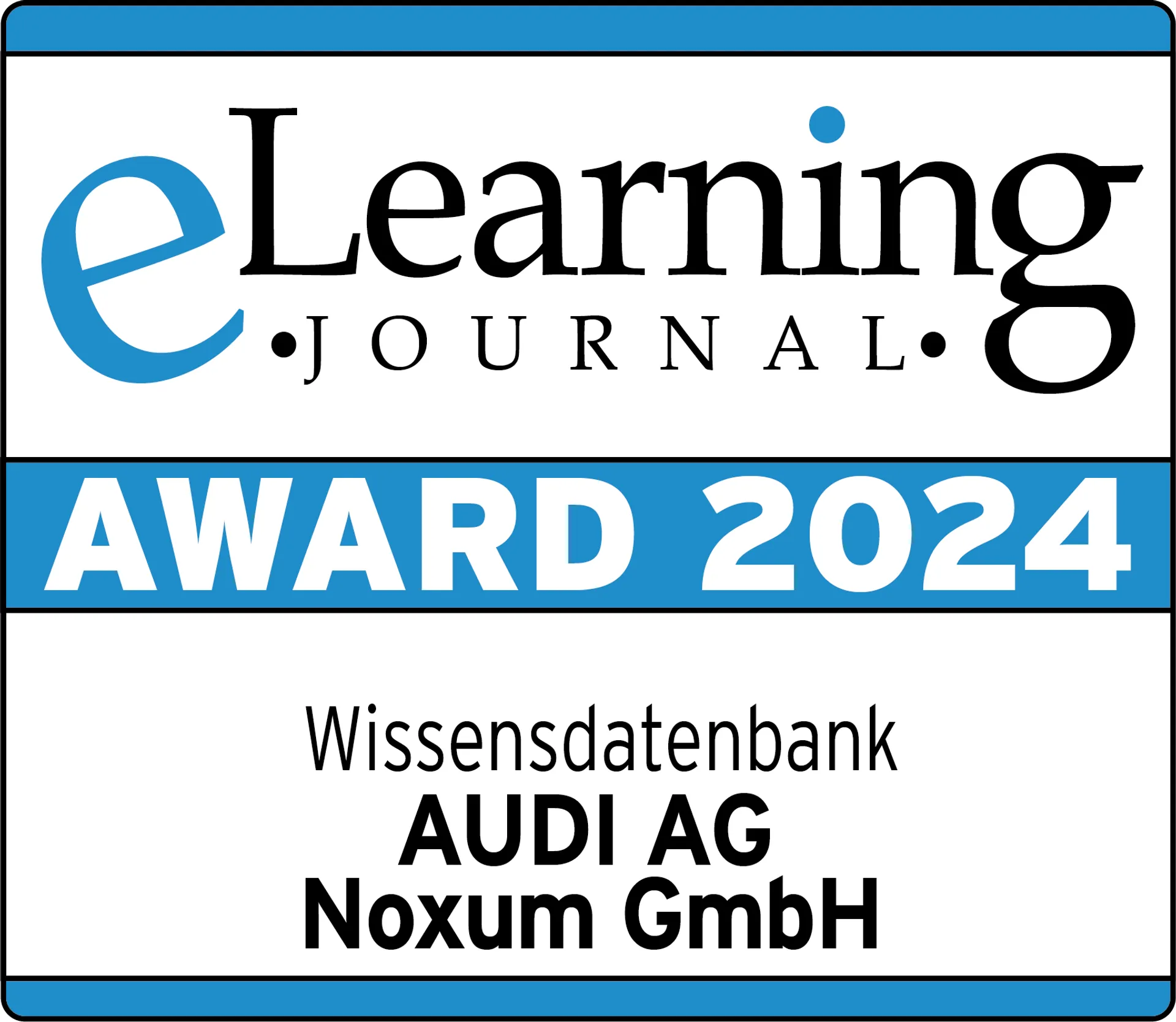 eLearning Award 2024 für AUDI und Noxum in der Kategorie Wissensdatenbank 