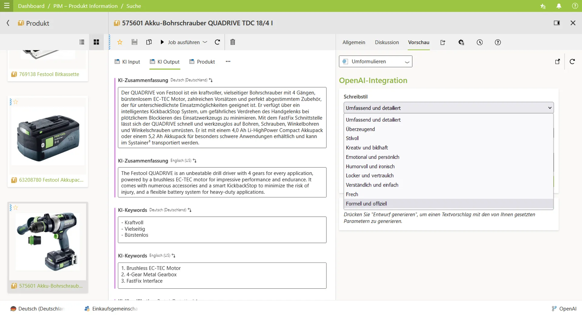 Screenshot NovaDB GPT Integration