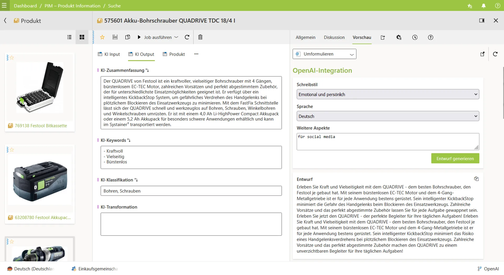 Screenshot NovaDB GPT Integration
